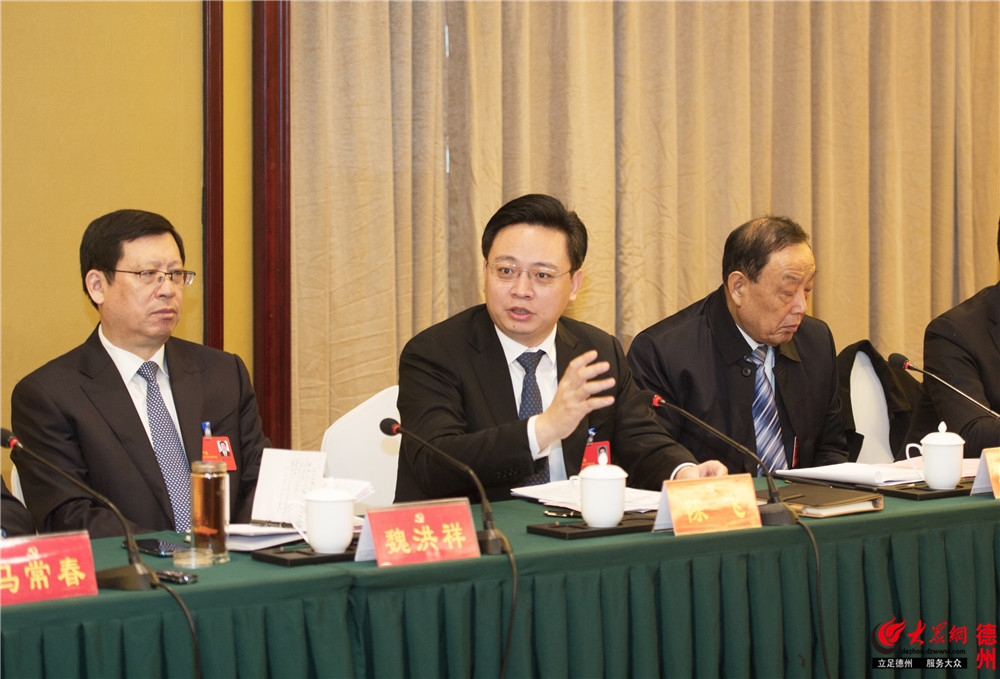 陈飞同志在德州市第十五次党代会陵城区代表团参加讨论。