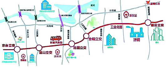 北园高架—工业北路高架将成济南首条连接高速的快速路。