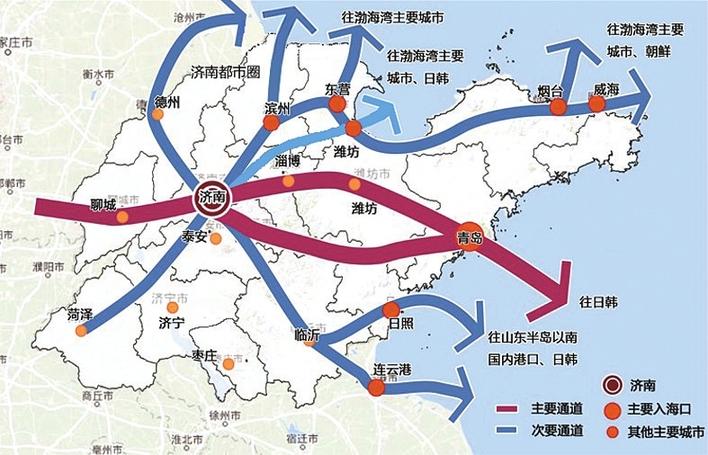 济南出海口交通通道规划图