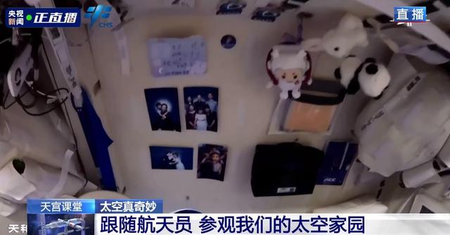 王亚平的太空卧室里，有她与家人的合照