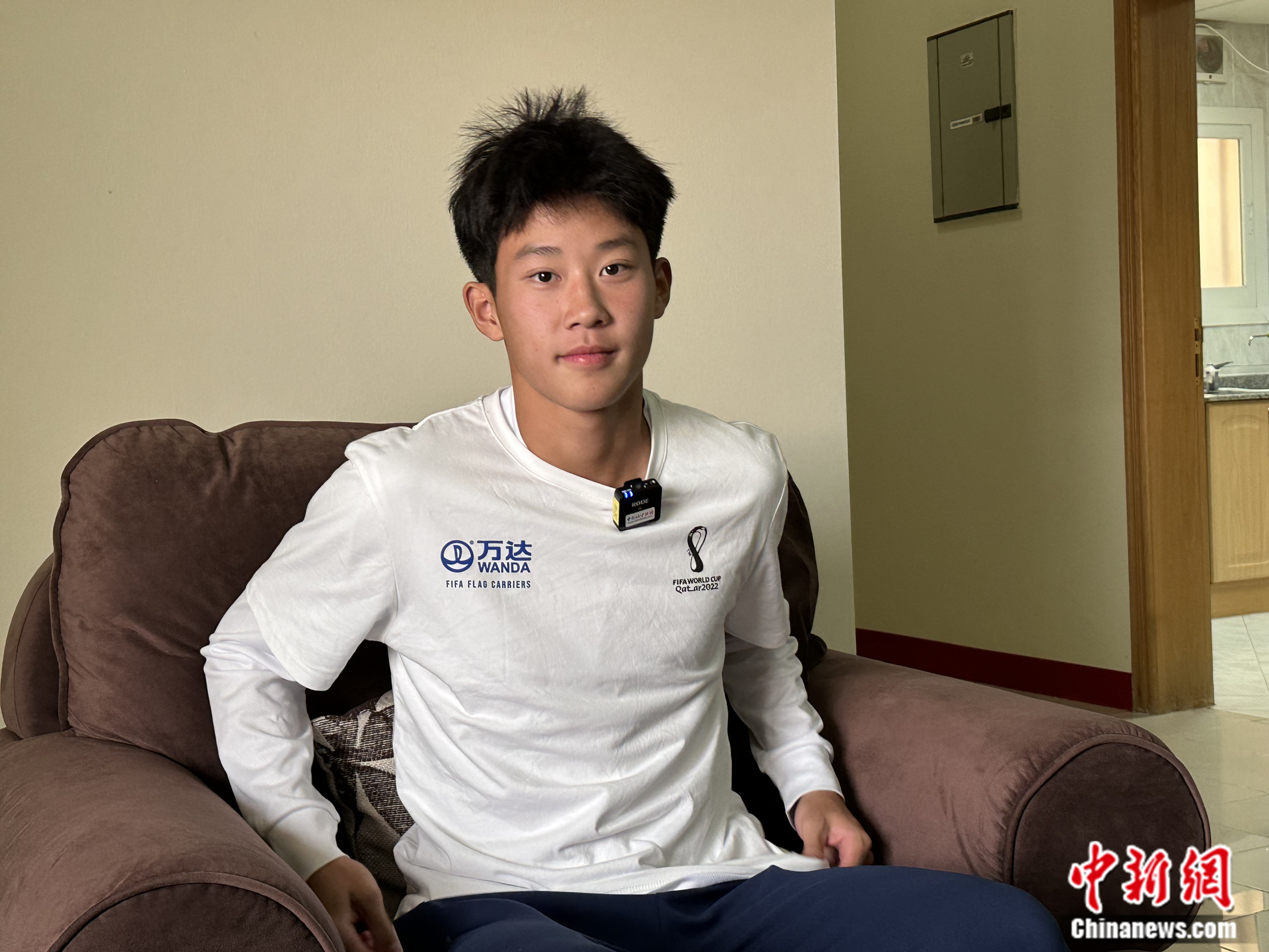 大连人职业足球俱乐部U15梯队队长杨铭锐。中新网记者 卞立群 摄