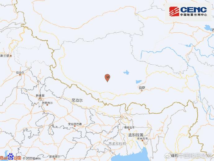图自中国地震台网官方微博