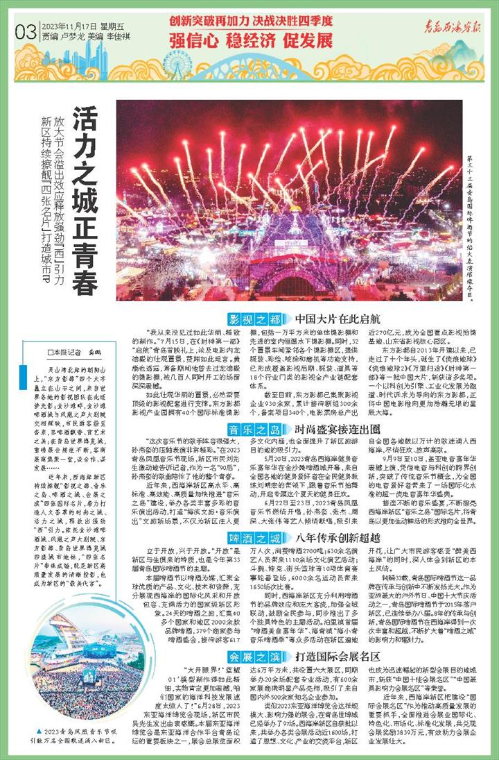 强信心稳经济促发展|西海岸新区：活力之城正青春