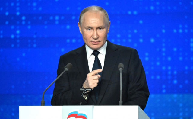 12月17日，普京出席统一俄罗斯党第二十一次代表大会。图源：克里姆林宫网站