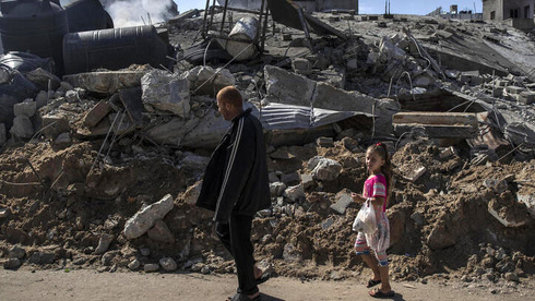 5月15日加沙地带被以军炸毁的一座建筑