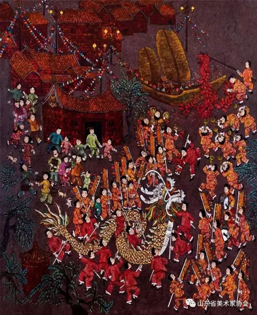 组图|助力乡村振兴!山东省农民画作品展开展