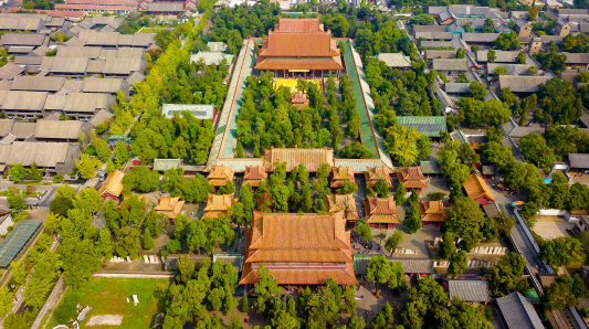 这是2020年9月26日无人机航拍的曲阜孔庙。新华社记者 郭绪雷 摄