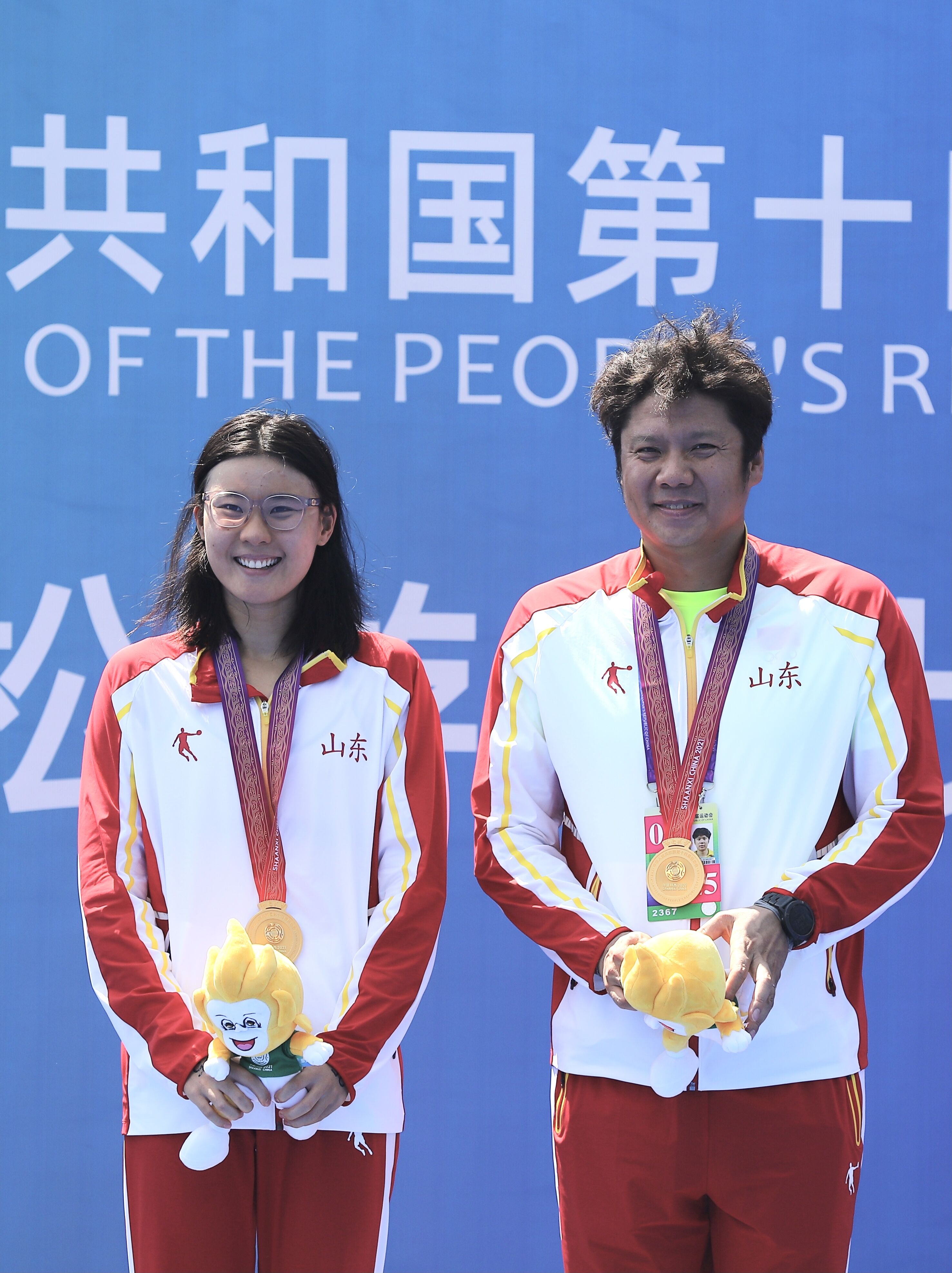 辛鑫和她的教练金浩
