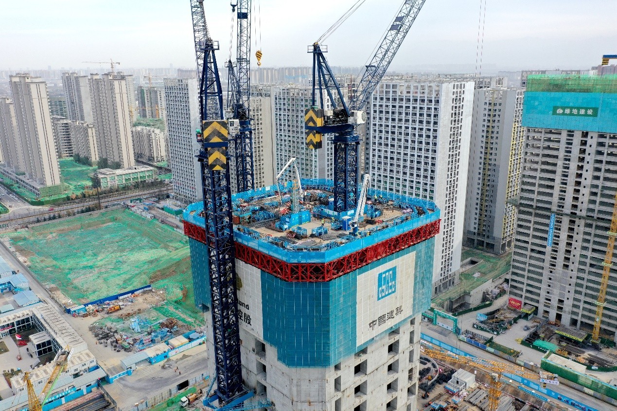 “中西部第一高楼”——中国国际丝路中心大厦运用新一代空中造楼机