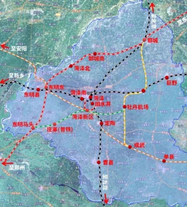 菏徐铁路和周边交通要道关系图