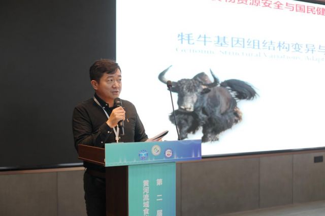 中国科学院西北高原生物研究所副所长杨其恩研究员作《牦牛遗传多样性保护和种质创新》主旨报告