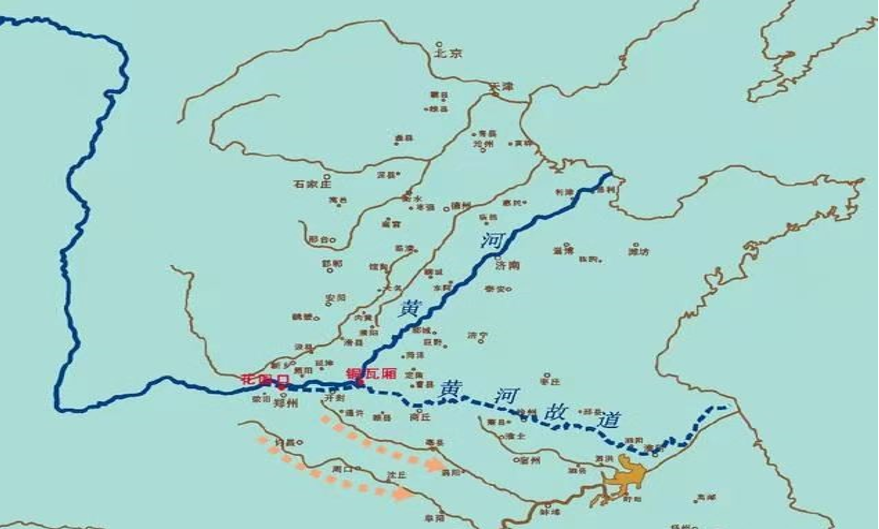 山东省黄河大堤路线图图片