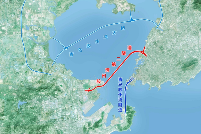 青岛胶州湾隧道结构图图片